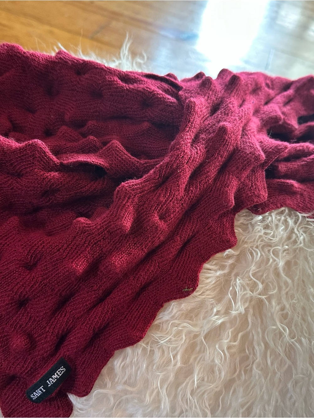 Saint James Red/Burgundy  Knit Scarf